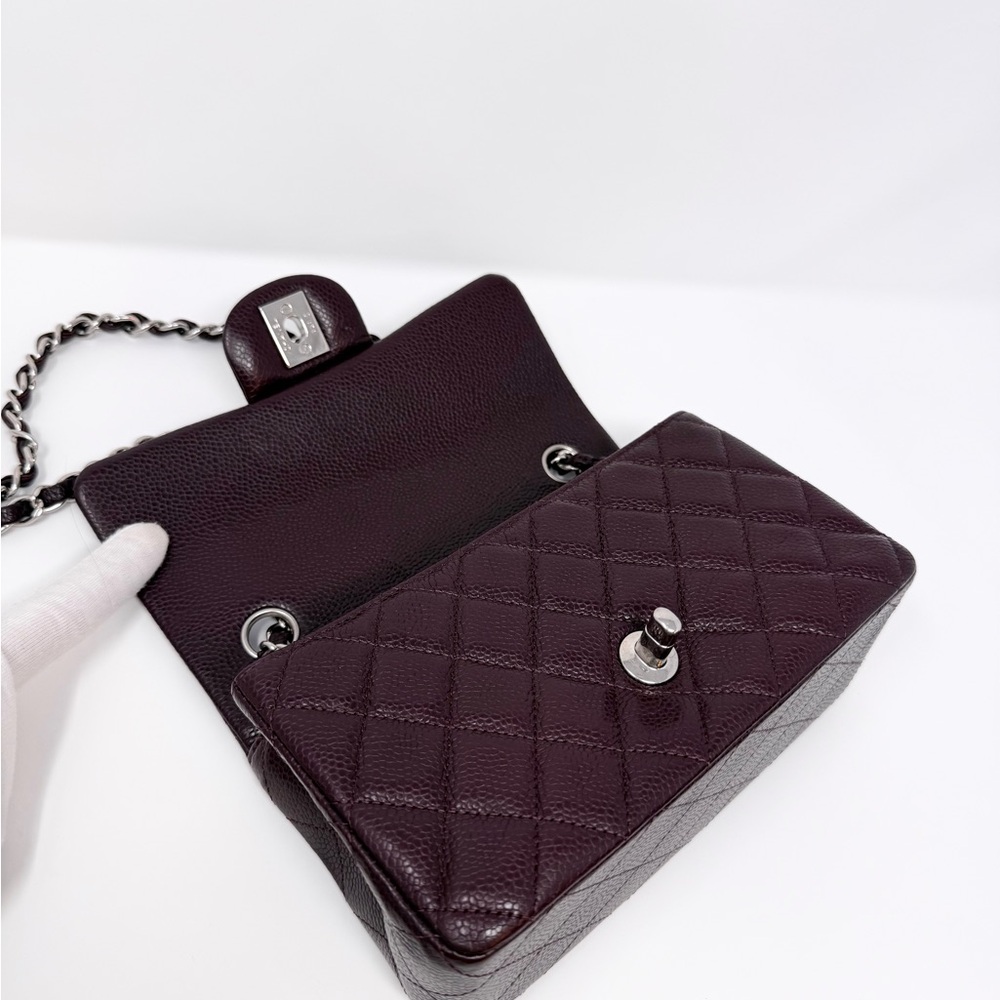 Chanel Caviar Classic Flap Mini Rectangular Burgu… - image 12